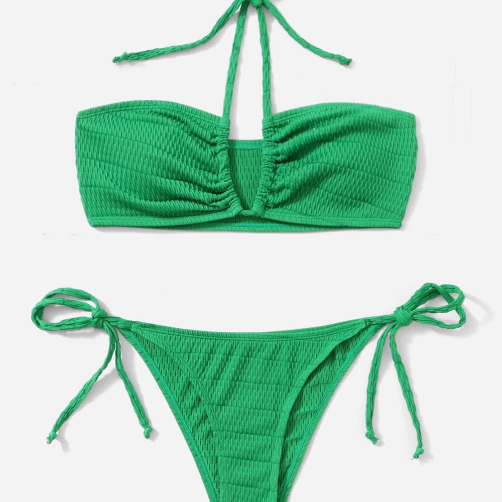 NWOT!! SHEIN Vibrant Green Textured Bikini